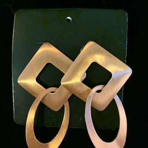 Elegant smooth copper earrings